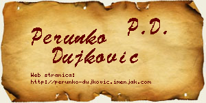 Perunko Dujković vizit kartica